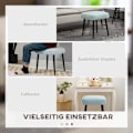 Miniatyrbillede 5 af 10: Rootz skammel med kashmir-look stof - Fodstøtte - Stålben - Lyseblå - 42cm x 42cm x 47cm