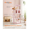 Miniatyrbillede 2 af 6: Rootz Cat kradsestolpe - Kitty Tree - Cat Tower - Spånplade Plys Sisal - 55cm x 45cm x 143cm - Pastel Pink - Robust konstruktion - Flere katte - Nem m