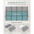 Miniatyrbillede 4 af 8: Rootz DIY Grå Storage Cube Organizer - Plasthylde - Modulære reoler - Nem montering - Letvægts - Alsidig - 125 cm x 63 cm x 42 cm