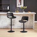 Miniatyrbillede 2 af 9: Rootz Barstol i imiteret læder - Vintage barstol - Vandtæt og ergonomisk - Justerbar højde - 48 cm x (85-105,5 cm) x 49 cm