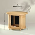 Miniatyrbild 3 av 11: Rootz Round Side Table - Kaffe Round Table - Bambu Sofa Table - Dold förvaring, skjutdörr - Ø60 x 45 cm, har 20 kg