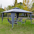 Miniatyrbild 2 av 7: Rootz Gazebo - Festtält med dubbelt tak - Marquee Gazebo - Metall - Polyester - Grå - 3,45 x 3,45 x 2,68 m