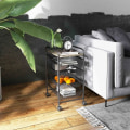 Miniatyrbillede 2 af 6: Rootz Serveringsvogn - 4 rum - 1 bordplade - 4 hjul med 2 bremser - Stålramme - Sort - 41,5 x 31 x 66 cm