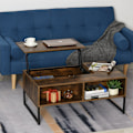 Miniatyrbild 2 av 8: Rootz Coffee Table - Coffee Table - Height Adjustable Leaf - 100L x 60D x 40H cm - Storage Space - Top Lift - Space Saving - Brown - Processed Wood -