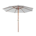 Miniatyrbillede 4 af 9: Nancy's Buckeye Parasol - Tuinparaplu - Hout - Marktparaplu - 2,7m Diameter - Wit - Bruin