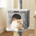 Miniatyrbild 5 av 7: Rootz skrapstolpe för katter - Kattskrapstolpe - med gosig grotta - Grå - 46 x 41 x 84 cm