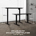 Miniatyrbillede 4 af 10: Rootz elektrisk stående skrivebord - Højdejusterbart skrivebord - Sit Stand-skrivebord - Ergonomisk arbejdsstation - 140 cm x 70 cm x 72-116 cm