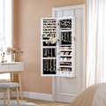 Miniatyrbillede 3 af 8: Rootz smykkeskab - Smykkearrangør - Smykkegarderobe - MDF-konstruktion - Fløjlsforing - Glasspejl - Skønhedsprogram - Nem organisering - Rummeligt lay