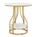 Miniatyrbillede 1 af 8: Rootz hvidguld 2-lags rundt sidebord - endebord - natbord - moderne design - 50 cm D x 50 cm B x 59 cm H