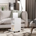Miniatyrbillede 2 af 6: Rootz C Shape Side Table - Coffee Table - Stand Table - Corner Desk -Portable Sofa Table with Shelf - Wheels for Small Area - E1 Chipboard - White - 4