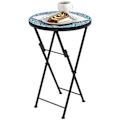 Miniatyrbillede 10 af 10: Rootz Mosaic Garden Bord - Foldbar terrassebord - Runde gårdhaveborde - Rumbesparende design - Ø35,5 x 55 timer cm