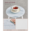 Miniatyrbild 4 av 6: Rootz Marble Vit Runt Sidobord - Spånskiva stål Härdat glas - Liten design - 30 cm d x 55 cm H - Lättvikt - 3,9 kg - 25 kg Kapacitet