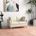 Miniatyrbillede 2 af 6: Rootz 2 pers. sofa - Skandinavisk design - Loveseat 2 pudepuder - Ramme af naturtræ - Beige - 137 x 78 x 78 cm