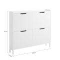 Miniatyrbild 4 av 7: Rootz White Shoe Cabinet - Skoorganisator - Skoförvaring - Design med 4 flikar - Robust konstruktion - Väggmonterbar - 100cm x 91cm x 19cm
