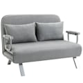 Miniatyrbild 1 av 4: Rootz Bäddsoffa - Dubbelsoffa - Gästsäng - Stålram - Mjukt fodral i fuskmocka - Inklusive 2 kuddar - Sammetspolyester - Grå - 105W x 60D x 37H cm