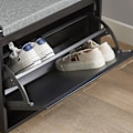 Miniatyrbillede 7 af 9: Rootz skoskabsbænk - skovipper - Skoopbevaring med sæde - Pladsbesparende design - Ridsefri installation - Alsidig styling - Sort - 62 cm x 46 cm x 26