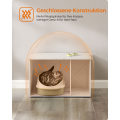 Miniatyrbillede 4 af 8: Rootz White Cat kattebakke - Kitty Toilet - Træspånplade - MDF - Stor opbevaring - Nem montering - 80cm x 53cm x 50cm