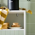 Miniatyrbillede 7 af 9: Rootz moderne badeværelses kommode med 2 døre - Skænk - Entreskab - Justerbar hylde - Stor opbevaringsplads - Vandtætte metalben - Hvid-grøn - 60 cm x