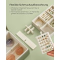 Miniatyrbillede 5 af 7: Rootz Laurel Green smykkeskrin - Organizer-etui - Opbevaringsbeholder - MDF-konstruktion - Fløjlsforing - Kompakt design - 20,5 cm x 24 cm x 11 cm