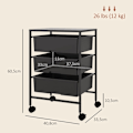 Miniatyrbillede 3 af 7: Rootz Opbevaringsvogn - Mobil Organizer - Hjælpevogn - Stålramme - Nem at rengøre - 40,8L x 33,5W x 60,5H cm