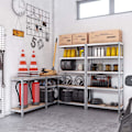 Miniatyrbillede 2 af 6: Rootz 2-delt opbevaringsstativ - Metalhylde - Heavy Duty bogreol - Stålkonstruktion - 180 cm x 90 cm x 40 cm - Sølv - 175 kg Kapacitet