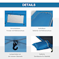 Pikkukuva 5 / 10: Rootz Pop -Up Beach Telt - Sun Shade - UV Shelter - Mesh Window - Lasikuitukehys - 220x173x120cm