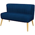 Pikkukuva 1 / 5: Rootz Sohva - Retro Design - 2 istuttava sohva - Puiset jalat - samettinen polyesteri - Sininen - 117cm x 56,5cm x 77cm