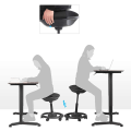 Miniatyrbillede 6 af 9: Rootz Work Taburet - Ergonomisk - På hjul - Tiltbar - Højdejusterbar - Roterbar - Sort - Stof - Nylon - Jern - 50 x 50 x 55-73 cm