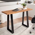 Miniatyrbillede 1 af 11: Rootz Modern Design Kontorbord - Bord i massivt træ - Trækant - Trapezformede metalben - Håndlavet - Akacietræ - 118 cm x 41 cm x 76,5 cm
