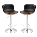 Miniatyrbillede 1 af 11: Rootz Barstole - Fodstøtte - Sæt med 2 - Højdejusterbar - Roterbar - 46 x 53,5 x 85-106 cm - Sort - Sølv - PU