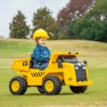 Miniatyrbillede 2 af 10: Rootz elektrisk kørende gravemaskine - Caterpillar hjullæsser - Fjernbetjent lastbil - Ægte lydeffekter - Forlygter - 110 cm x 70,5 cm x 61,5 cm