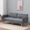 Pikkukuva 2 / 8: Rootz-vuodesohva - 2-istuttava kangasvuodesohva - Sohva nukkumistoiminnolla - Polyesteri - Kumi - Puunharmaa - 173 x 75 x 73 cm