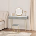 Miniatyrbillede 2 af 9: Rootz vaskebord med spejl - Makeup skrivebord - Dressing Station - LED-belysning - E1 MDF - 100 cm x 121,5 cm x 40 cm