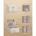 Miniatyrbild 5 av 6: Rootz smyckeskrin - Organizer - Förvaringsfodral - PU-läder - Snygg design - 21,5 cm x 24 cm x 15,8 cm