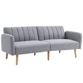 Miniatyrbillede 10 af 11: ROOTZ 2 -SEATER SOFA BED - SLEEPER SOFA - Konvertibel sofa - Linnedlignende polyester - Justerbar komfort - 173x75x73 cm - Grå