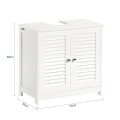 Miniatyrbillede 6 af 8: Rootz White Badeværelsesvask underskab - Opbevaringsskab - Lameldør Design - Skimmelforebyggelse - Luftgennemtrængelig - Dekorativ - 60cm x 58cm x 34c