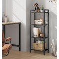 Miniatyrbillede 2 af 8: Rootz 4-tiers bogreol - Åben reol - Bogreol i træ - Opbevaringsorganisering - 120 cm x 30 cm x 90 cm