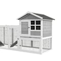 Miniatyrbild 6 av 6: Rootz Small Animal Hutch - Dubbelt huvudhus - Marsvinshår - Bunny Run - Trä Small - Run Box - Utdragbar bricka - Ramp - Grå - 259 x 64 x 92 cm