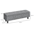 Miniatyrbillede 3 af 11: Rootz Linned Look Storage Bench - Opbevaring sæde bryst - tuftet opbevaringsbænk - skjult opbevaring - 138 cm x 40 cm x 45 cm