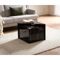 Miniatyrbillede 3 af 6: Rootz sofabordssæt med 2 - Monobloc borde - Sort højglans marmorlook - Elegant & pladsbesparende design - 50 cm x 50 cm x 41,5 cm & 46 cm x 46 cm x 36