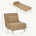 Miniatyrbillede 3 af 10: Rootz Hvilestol - Lounge Chair - Enkeltseng - Justerbart ryglæn - Fløjlsstof - 77cm x 88cm x 83cm