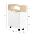 Miniatyrbillede 5 af 9: Rootz Bedside Bord med hjul - natbord - sidebord - kompakt design - 2 skuffer - 20 cm x 61 cm x 50 cm