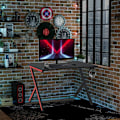 Pikkukuva 2 / 7: Rootz Gaming Table - Desk with Headphone Hook - Drink Holder - Computer Desk - Steel + MDF - Black - 105 x 55 x 75 cm