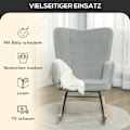 Miniatyrbillede 6 af 10: Rootz Gyngestol, Børnehavestol - Afslappende lænestol - Fløjlsstof - Ergonomisk design - Bøgetræ - 98 cm x 71 cm x 101 cm