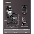 Miniatyrbillede 6 af 6: Rootz Højdejusterbar spilstol - Spilsæde - Gamerstol - Ergonomisk komfort - 70x70x (119-129) cm - Blæk sort