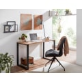 Miniatyrbillede 5 af 7: Rootz skrivebord eg indretning - sort 120x60x76 cm design computerbord - Kontorbord til hjemmekontor Small Hell - Arbejdsværelse laptop bord med metal