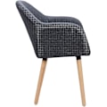 Miniatyrbillede 5 af 9: Rootz Ergonomic Chair - Kontorstol - Lounge Chair - Komfortabel linnedpolstring - Holdbare massive træben - Alsidigt design - 40cm x 40cm x 82cm