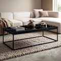 Miniatyrbillede 2 af 6: Rootz Moderne sofabord - Matt Black Look - Stilfuld sort sofabord - Robust metalramme - 120 cm x 60 cm x 38 cm
