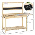 Pikkukuva 3 / 7: Rootz-istutuspöytä - Puutarhapöytä 8 koukulla Laatikkohylly - Kukkapöytä - Puutarha - Patio - Luonnollinen - 151 x 45,5 x 143 cm