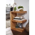 Miniatyrbillede 3 af 7: Rootz sidebord massivt træ akacie E Cube 60 cm højt stuebord design brunt sofabord i landlig stil